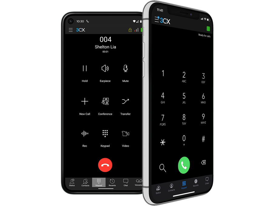 Aplicativo 3CX rodando em Android e iPhone