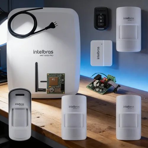 Kit de alarme monitorado Intelbras com sensores